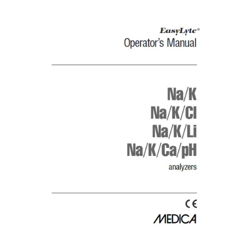 [2287] Medica EasyLyte Operators Manual, NA/K/CL/LI